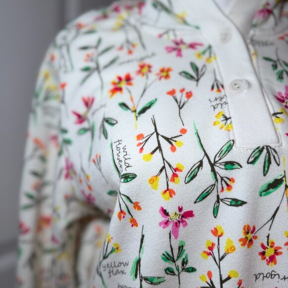 Lands' End Floral Hoodie size large - Picture 5 of 11